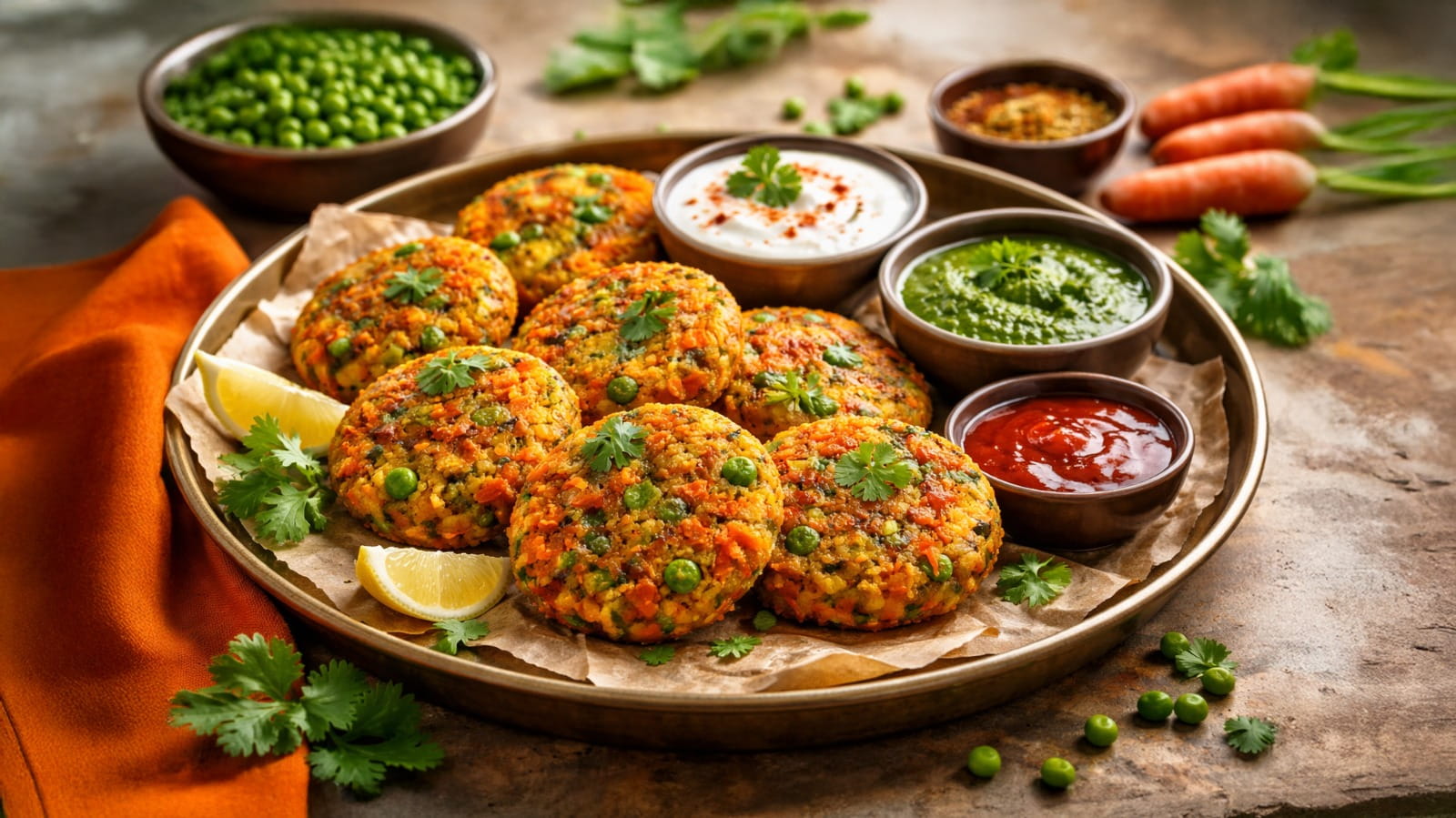 Gajar and Matar Tikkis